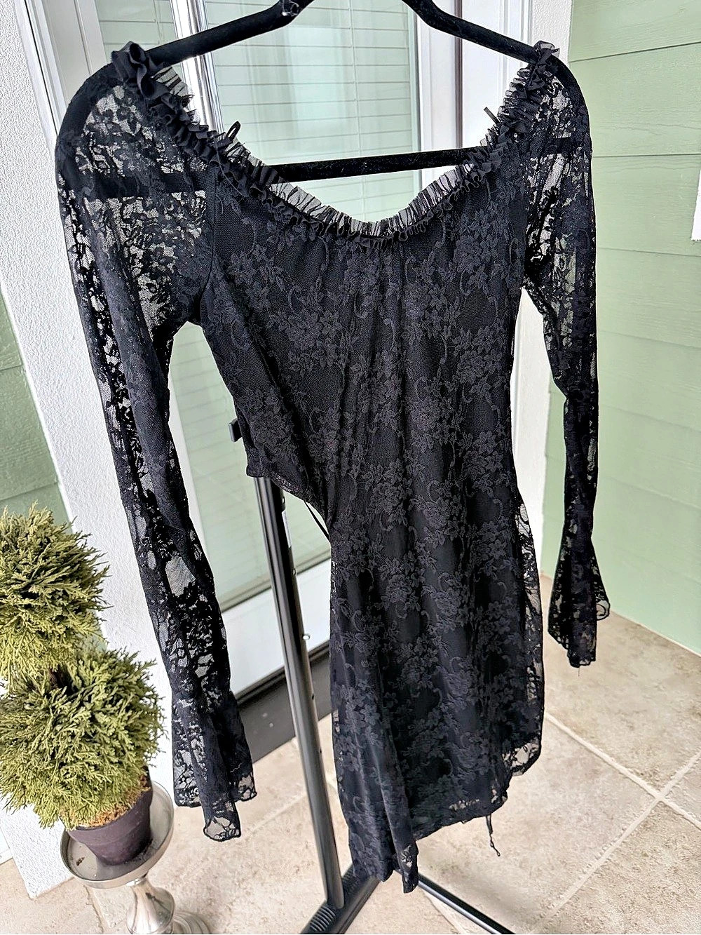 Fashion Nova One Of One Lace Mini Dress Black